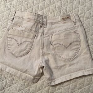 Levi's midi shorts. White wash